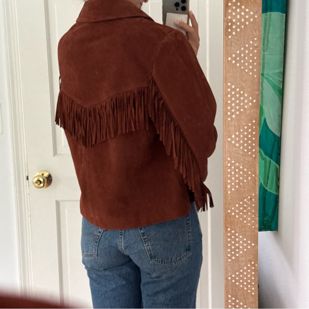 Sezane Fringe Suede Jacket - Size US 8 - Picture 6 of 9